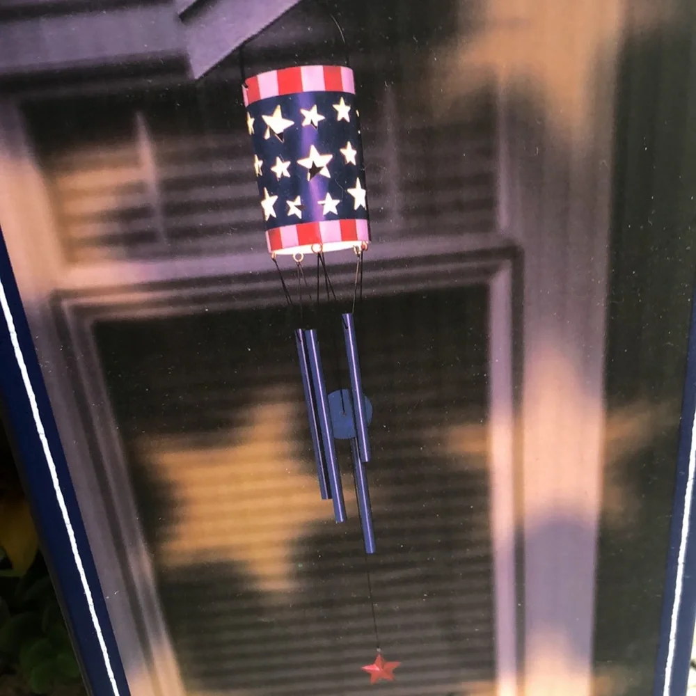 Martha Stewart Solar Powered LED Wind Chime with Patriotic Colors